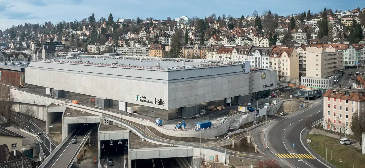 Videoüberwachung-und-Sicherheitskonzept-OLMA-Messen_-St.-Gallen - Neubau St.Galler Kantonalbank Halle ES Sicherheit AG